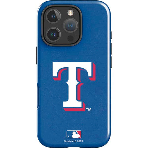 MLB Texas Rangers - Solid Distressed iPhone 16 Pro Impact Case